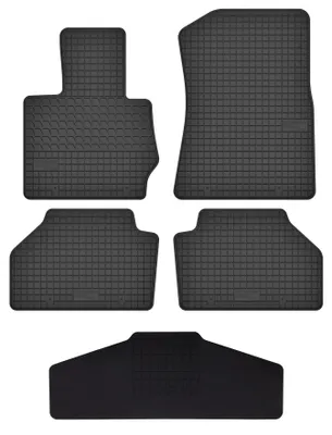 Productafbeelding van Rubberen automatten + tunnelmat voor BMW X4 F26 2014-2018 (SUV) – 5-delig, zwart, op maat – Wielganizator SolidTread