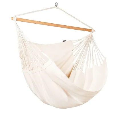 Zdjęcie produktu dla LA SIESTA Habana, Hamak z ramą, 160 kg, 1 os., Bambusowy, Bawełna, Stal nierdzewna, Biały, 1300 mm