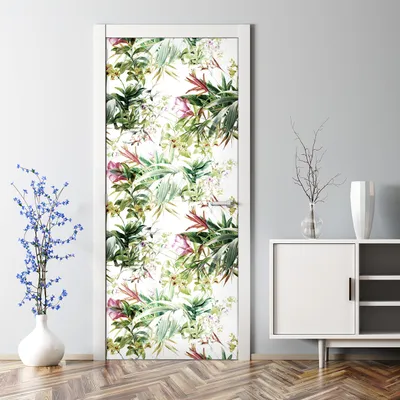 Produktbild von Dekorative Türposter Klebefolie selbstklebend Wandaufkleber Blätter Tropische 70 x 200 cm