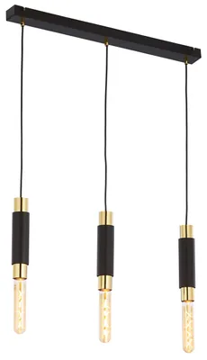 Zdjęcie produktu dla Lampa wisząca LILE czarno-złota 3xE27x40W metal wym:60x66x6cm IP20 Jupiter