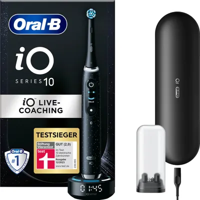 Produktbild von Oral-B iO Series 10 Elektrische Zahnbürste, Lade-Reiseetui, Cosmic Black