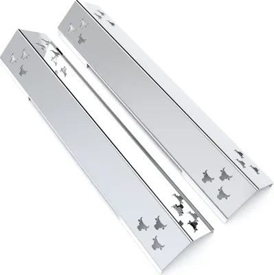 Produktbild von Gasgrill Brennerabdeckung Edelstahl passend für alle Jamestown Knox 2-Brenner, Farbe:2er Set Chrom Bulle