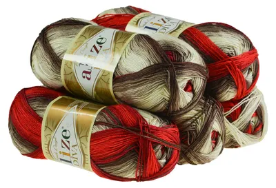 5 x 100g Strickgarn ALIZE DIVA BATIK Farbverlauf Häkelgarn Wolle Stricken Häkeln, 4574
