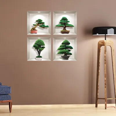 Obrázok produktu pre 3D nálepka s motívom bonsai, 80 x 80 cm