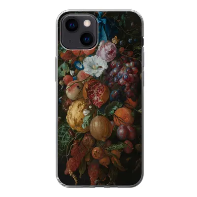 Produktbild von MuchoWow® Handyhülle Schutzhülle Hülle für iPhone 13 mini Früchte und Blumen - Gemälde von Jan Davidsz. de Heem Silikon Softcase Handy Hülle - Softcase