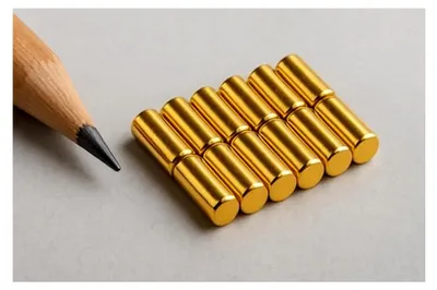 Produktbild von 10 vergoldete Neodym-Stabmagnete 5 x 10 mm