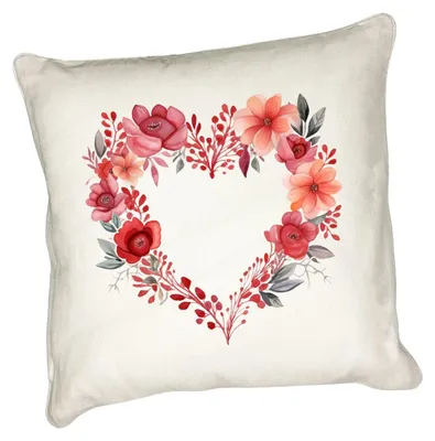 Herzförmiges Blumenkissen 40x40 cm - Valentinstag