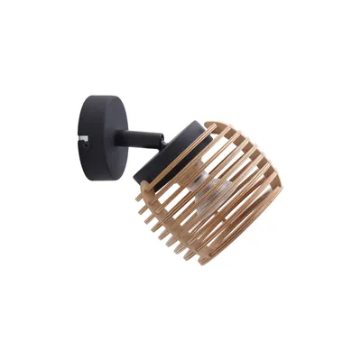 Zdjęcie produktu dla Lampa ścienna Lindby Ediz, GU10, czarny, drewno, Ø 12,7 cm