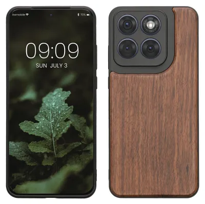 Produktbild von kwmobile Handyhülle für Motorola Edge 70 Fusion / Edge 70 Fusion+ Hülle Holz - Case mit TPU Bumper - Stoßfestes Hardcase - Schutzhülle Cover in