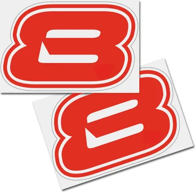 Produktbild von Startnummer Aufkleber 2er Set, Schrift Brünn, # 8, rot