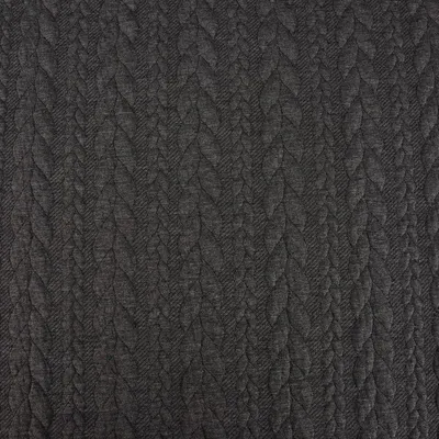 Produktbild von Strickstoff Meterware Cably Zopfmuster dunkelgrau meliert
