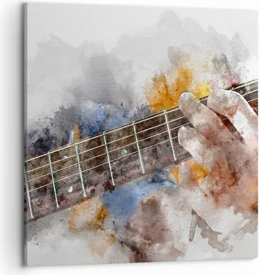 Produktbild von Bild auf Leinwand - Leinwandbild - Gitarre Musik - 50x50cm - Wand Bild - Wanddeko - Wandbilder - Leinwanddruck - Bilder - Kunstdruck - Wanddekoration - Leinwand bilder - Wandkunst - AC50x50-3448