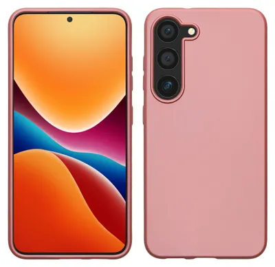 Produktbild von kwmobile Handyhülle für Samsung Galaxy S23 Hülle - Silikon Case metallisch schimmernd - Schutzhülle Cover - Metallic Rosegold