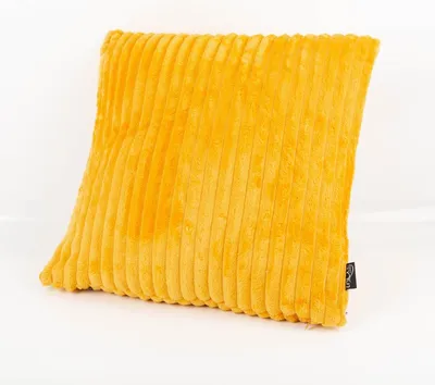 Produktbild von Kuschelkissen Cordoptik Plüsch gelb 45x45cm Sofakissen