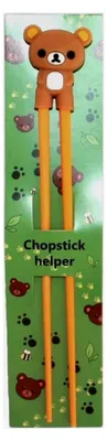 Produktbild von Essstäbchen mit Clip Essstäbchenhelfer aus Gummi, Motiv Bär