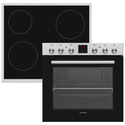 Produktbild von Telefunken Einbauherd-Set | Mit Glaskeramik-Kochfeld | Backofen mit Umluft | Teleskopauszug | 78 Liter | B-HS-75-C-I