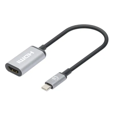 Produktbild von MANHATTAN 4K@60Hz USB 3.2 Typ C auf HDMI-Adapter 15cm Kabel