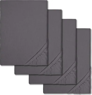 Produktbild von Spannbettlaken Winterflausch anthrazit 140 x 190 - 160 x 200 cm im 4er-Pack