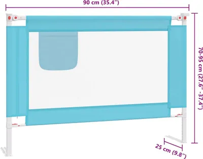 Produktbild von vidaXL Kleinkind-Bettschutzgitter Blau 90x25 cm Stoff