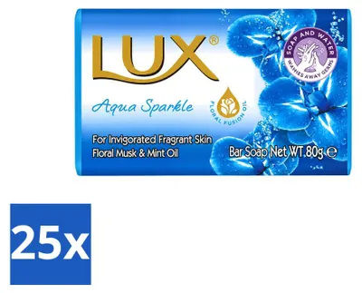 Immagine prodotto di 25 saponette Lux Aqua Sparkle - Idratanti - 80 g - Confezione - 25 pezzi