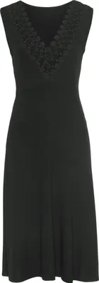 Produktbild von LASCANA Jerseykleid mit Spitzeneinsatz im Rücken schwarz Größe 38