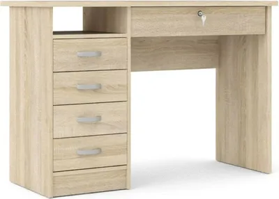 Produktbild von Fula Schreibtisch 5 Schubladen Eiche Struktur Nachbildung.
