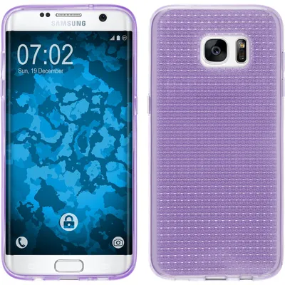 Produktbild von PhoneNatic Case kompatibel mit Samsung Galaxy S7 Edge - lila Silikon Hülle Iced Cover