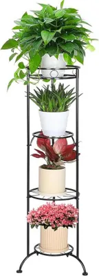 Zdjęcie produktu dla Stojak ogrodowy – wielofunkcyjny metalowy stojak na rośliny, 40 x 40 x 115 cm