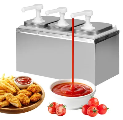 Productafbeelding van Sausdispenser, pompstation, 6 liter, wit, geschikt voor keuken en feestjes