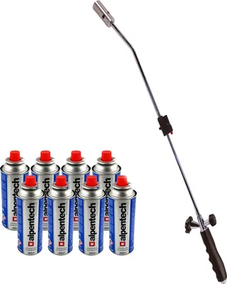 Image de Desherbeur thermique piezo Chalumeau gaz + 8 Recharges Desherbant thermique Brule herbes
