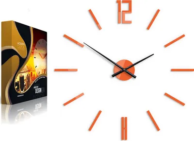 Produktbild von ModernClock, wanduhr orange, Wanduhr, Carlo 75cm, Acrylglas, Wanduhr DIY