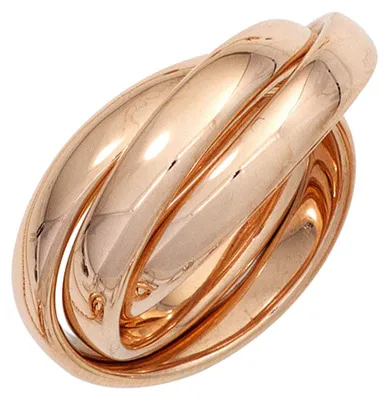 Produktbild von 3-er Ring Damenring Dreierring aus 585 Gold Rotgold Goldring Fingerring Innenumfang 58mm Ø18.5mm