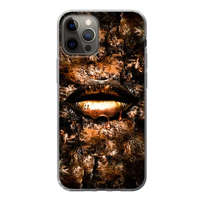 Produktbild von MuchoWow® Handyhülle Schutzhülle Hülle für iPhone 12 Pro Frau - Lippen - Kupfer Silikon Softcase Handy Hülle - Abdeckung