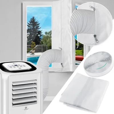 Produktbild von KESSER Fensterabdichtung für mobile Klimagerät, Klimaanlage, Wäschetrockner, Ablufttrockner, Hot Air Stop zum Anbringen an Fenster, Dachfenster, Flügelfenster/Fensterabdichtung