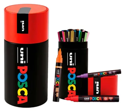 Image de Posca 186834 POSCA Marker UNI 13er Metalldose, sort