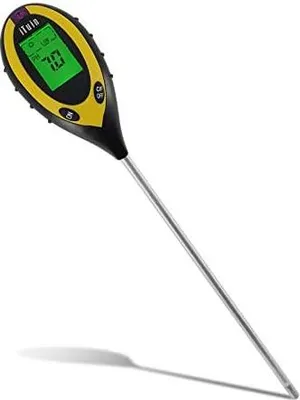 Produktbild von 4 in 1 Boden PH und Feuchtigkeit Instrument Garten Rasen Pflanzentopf Boden-pH-Meter Bodenmessgerät Temperatur Sonnenlicht Feuchtigkeits-Feuchtigkeits-Testsonde mit Hintergrundbeleuchtung