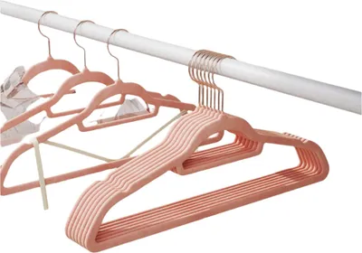 Produktbild von Samt-Kleiderbügel 50 Stück – goldfarbener Haken – 45 x 0,6 x 23,5 cm
