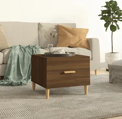 Produktbild von "2026 Promotion" Couchtisch Wohnzimmer - Kaffeetisch - Braun Eiche 50x50x40 cm Holzwerkstoff - Sofatisch CC28275