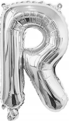 Obrázek produktu pro Velký fóliový balón na oslavu výročí narozenin, písmeno R, stříbrný, 40 cm