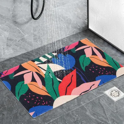 Image de Tapis de douche antidérapant, aspect loofah, anti-moisissure, PVC, couleurs variées, 80 x 50 cm