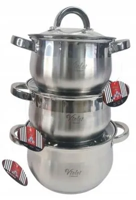 Zdjęcie produktu dla Komplet garnków ze stali nierdzewnej 8 elementów: 14/16/18/20 cm Belly Domotti
