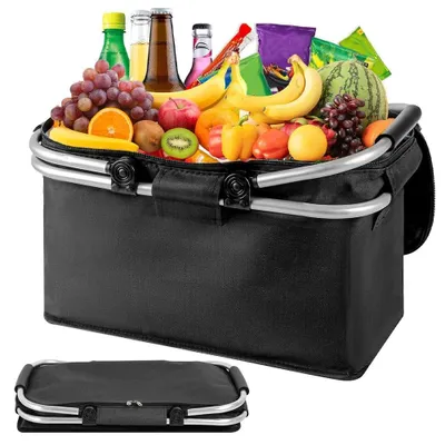 Imagen del producto de Nevera portátil cesta de picnic - 18 litros - Plegable - Aislada - Con función de refrigeración