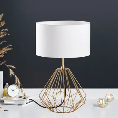 Immagine prodotto di Opviq, Diamond - S-711, lampada da tavolo, oro, corpo in metallo, 25 x 25 x 43 cm