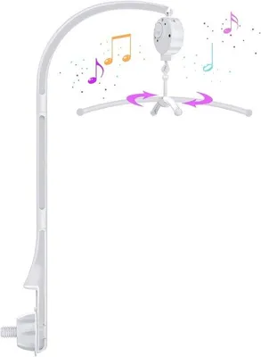 Produktbild von Verstellbarer, mobiler Handyhalter für Kinderbett und Wickeltisch mit integriertem Musikspielzeug