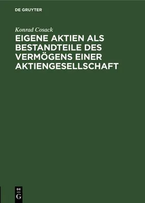Produktbild von Eigene Aktien als Bestandteile des Vermögens einer Aktiengesellschaft