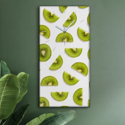 Produktbild von Wohnzimmer Leinwand Uhr Geräuschlos Küche 30x60 Weiße, Früchte, Motive, weiße Zeiger