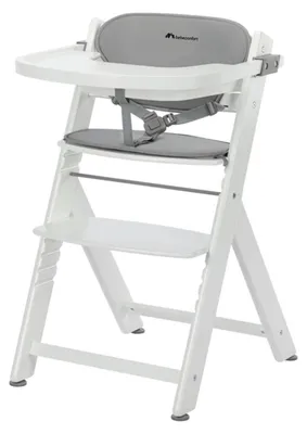 Zdjęcie produktu dla Bebeconfort Timba 2 z poduszką, rosnące krzesełko dla niemowląt, od 6. miesiąca życia, do 110 kg, ergonomiczne drewniane krzesełko dla niemowląt i dzieci, biało-szare