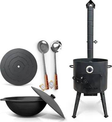 Produktbild von Feuerofen Ø 40 cm 2 mm Stahl Utschak Uchag Herdplatte 4 mm Kazan 12 L Казан Учаг