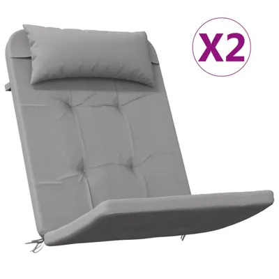 Image de vidaXL Coussins d'adirondack 2 pcs. Gris Tissu Oxford