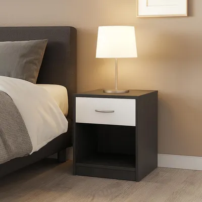 Produktbild von Nachtschrank mit 1 Schublade Nina Beton Weiß